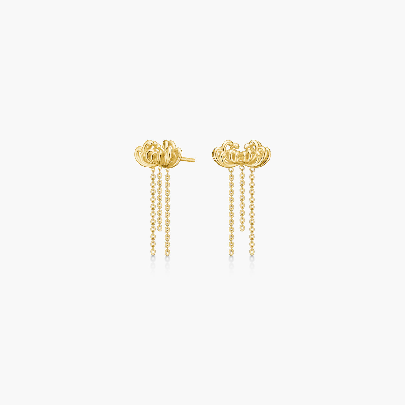 Polar Jewelry Chrysanthemum flower earrings gold shop affordable fine jewelry gift for women jewellery joyful fun colourful scandinavian danish design gold 