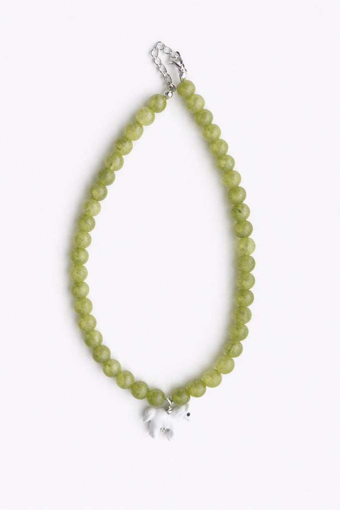 Year of the horse bead necklace • green
