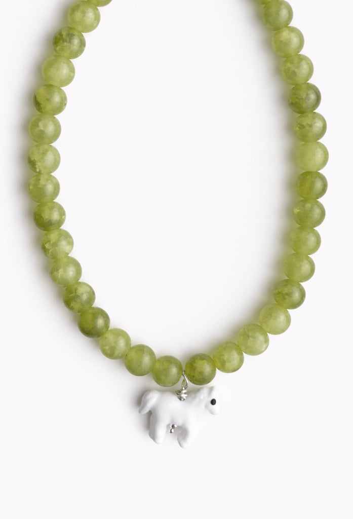Year of the horse bead necklace • green