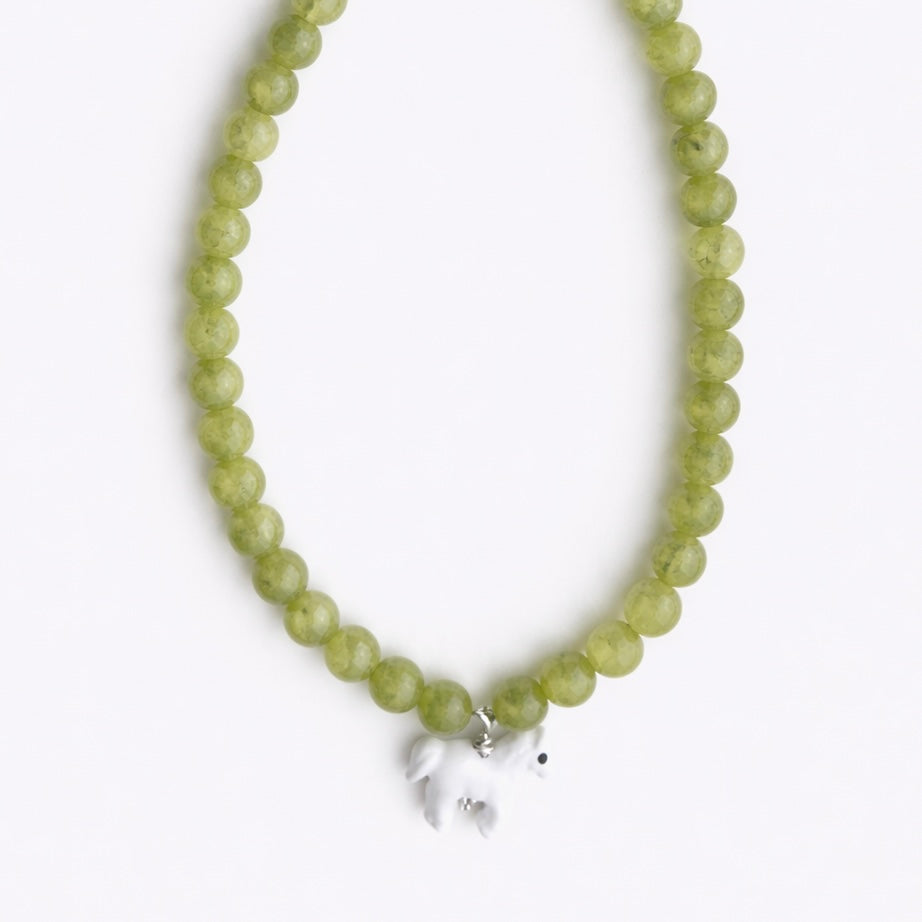Year of the horse bead necklace • green